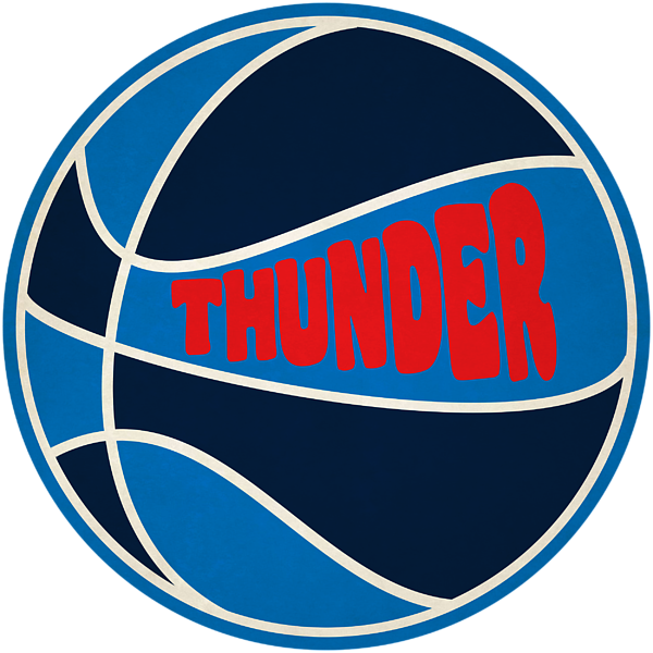 Oklahoma City Thunder Retro - Oklahoma City Thunder Latest Logo (600x600), Png Download