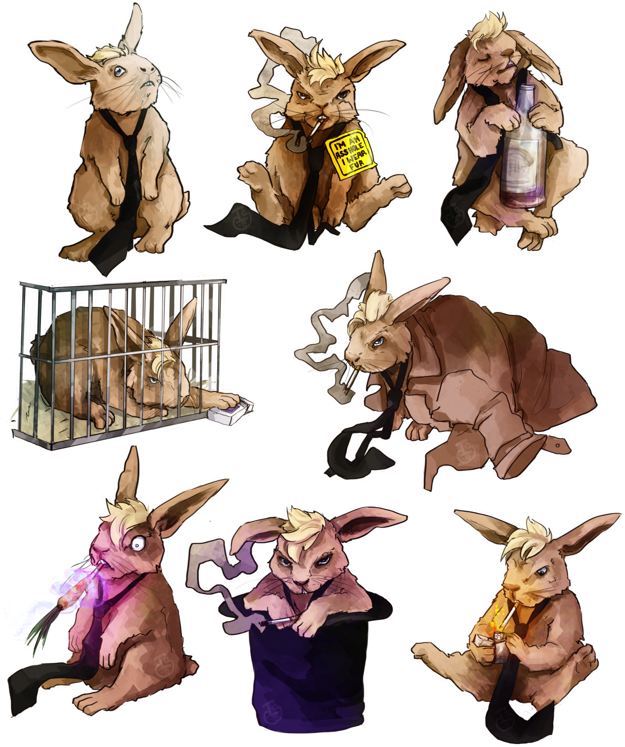 Bunny Constantine Stickers I Loved How Zatanna - Constantine Bunny (1280x1509), Png Download