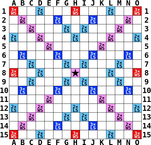 The Official Scrabble Board Design - Super Scrabble Game Board (600x577), Png Download