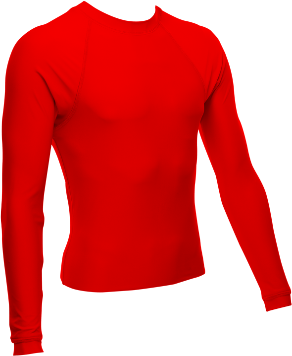 Unisex Long Sleeve Rash Guard, Red - Clip Art (800x800), Png Download