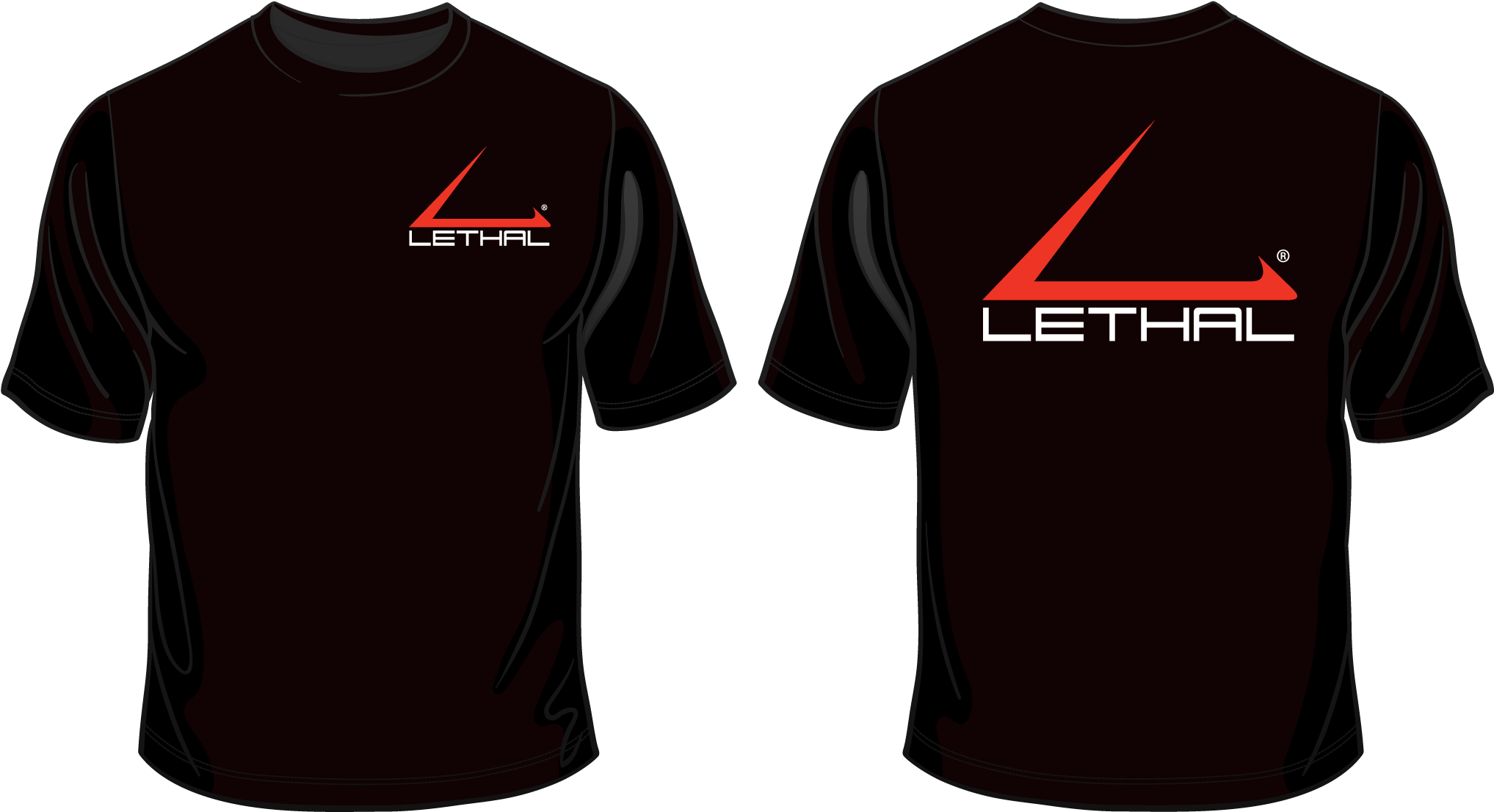 Lethal Logo T-shirt - Black Shirt With Design (2238x1350), Png Download