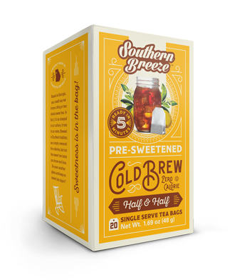 Half & Half Cold Brew Sweet Tea - Southern Breeze Sweet Tea, Cold Brew, Peach, Zero Calorie, (500x500), Png Download