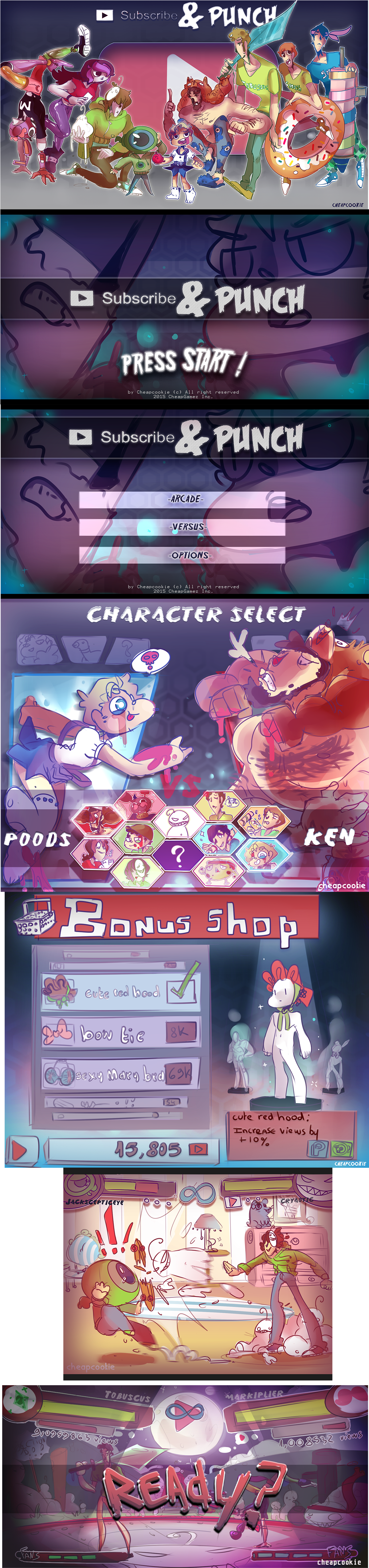 Fight - Subscribe And Punch Game (1200x5128), Png Download