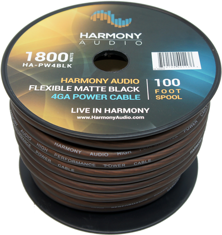 Harmony Audio Ha-pw4blk Matte Black 4 Gauge Flexible - Harmony Accessory Master Harmony Audio Ha-pw4blk Car (756x800), Png Download