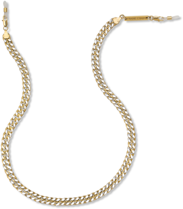 Biggy Mens White And Yellow Gold Glasses Chain - Chain (400x600), Png Download