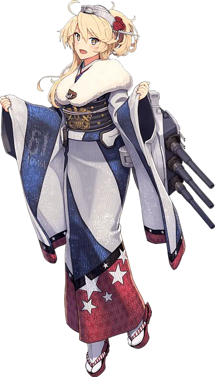 Iowa New Year Full - Kancolle Iowa New Year (440x770), Png Download