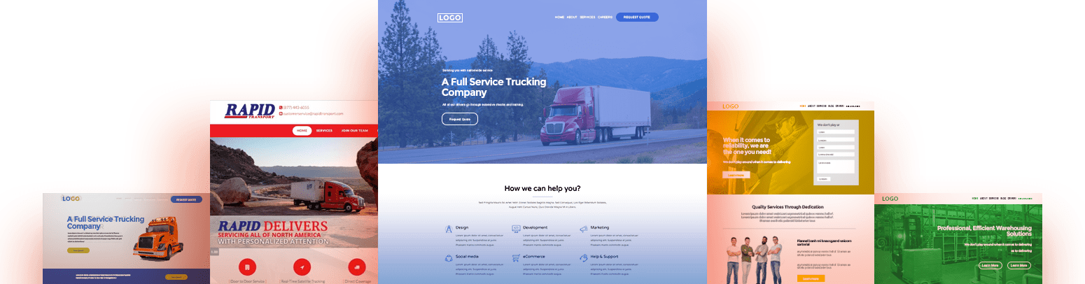 Trucking Company Website Design - Web Design (1550x406), Png Download