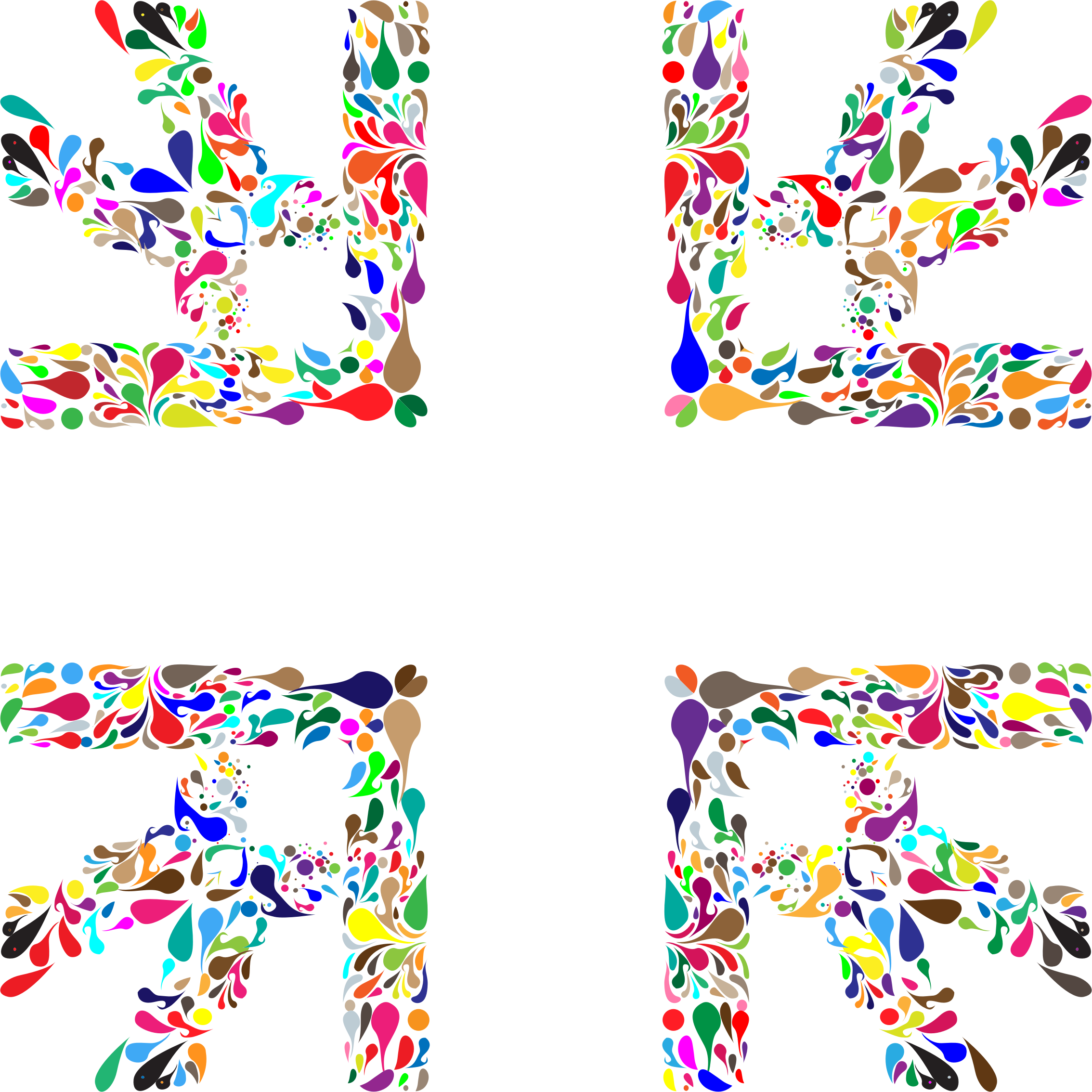 This Free Icons Png Design Of Colorful Floral Spatter (2268x2268), Png Download