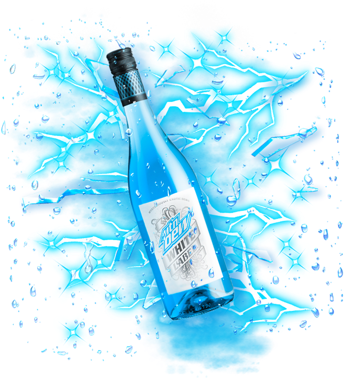 White Label Mtn Dew Mountain Dew Blue Aesthetic Blue - Glass Bottle (712x759), Png Download