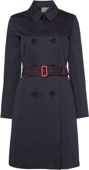 Freeda Double Breasted Trench Coat - Coat (584x764), Png Download