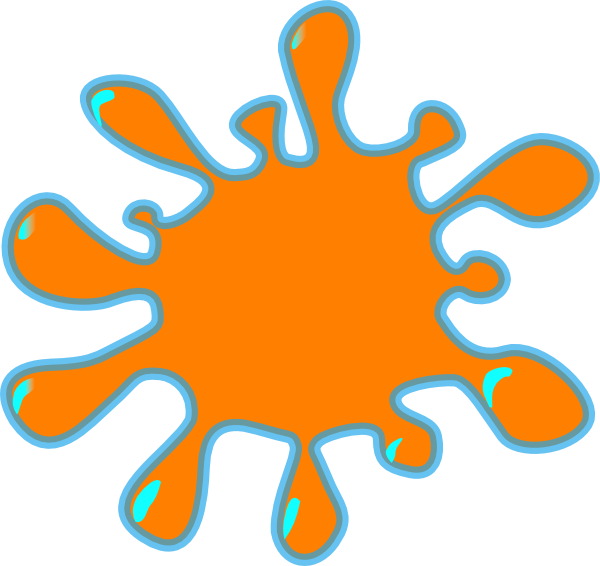 Orange Splash Clip Art - Paint Splatter Cut Out (600x566), Png Download