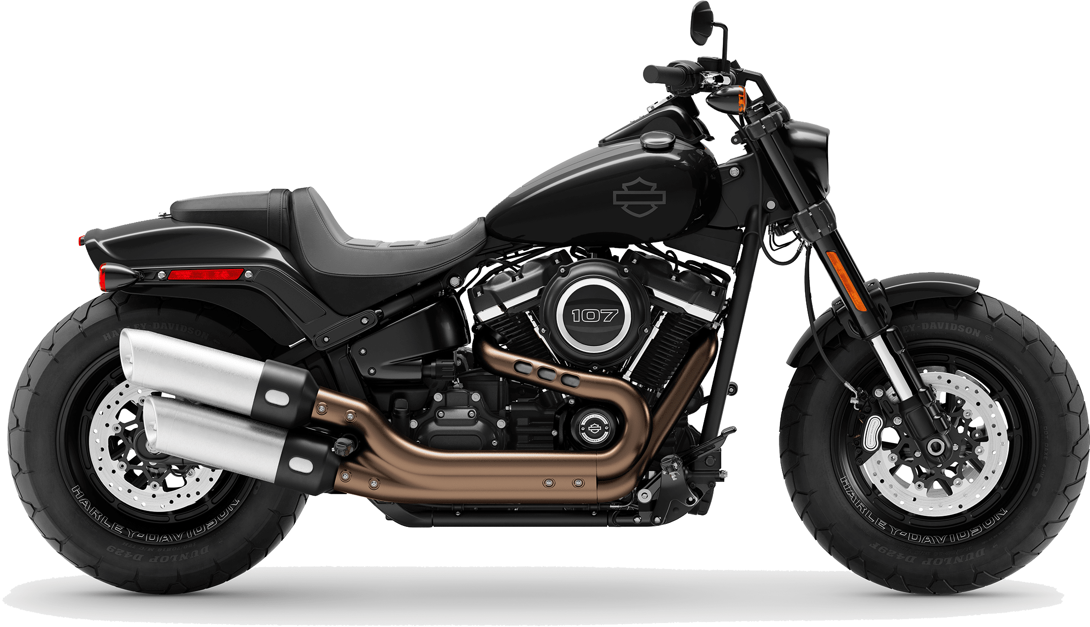 2019 Harley-davidson Softail Fat Bob Vivid Black - Harley Fat Bob 2018 (2197x1265), Png Download