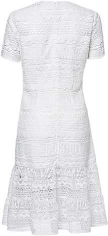 Lace Flounce Dress - Day Dress (509x677), Png Download