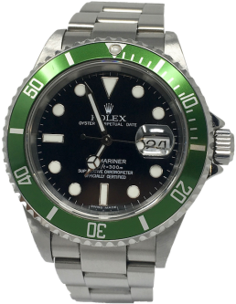 Rolex Submariner Steel Green Bezel Black Dial 16610lv - Rolex Submariner Prices (350x350), Png Download