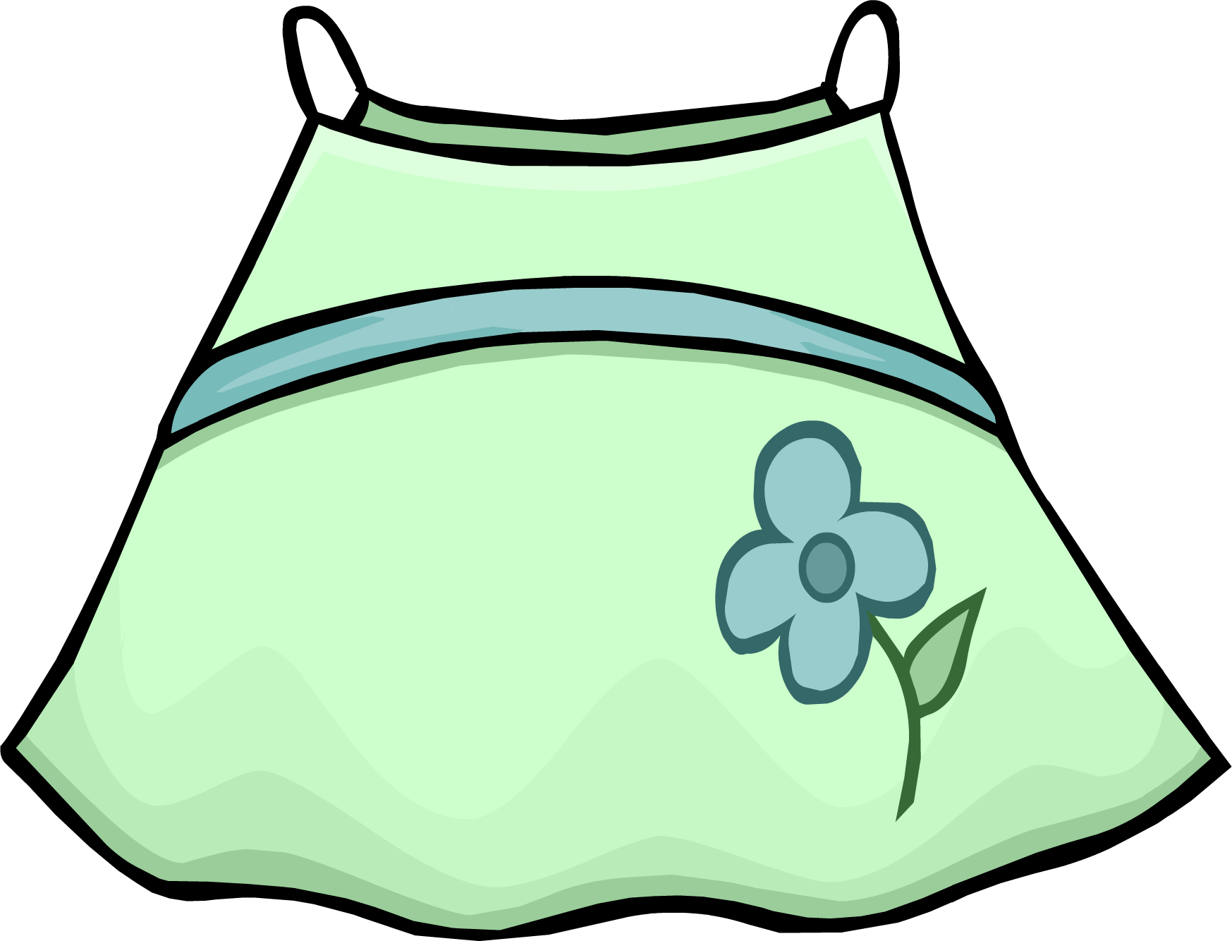 Spring Dress Icon - Club Penguin Green Dress (1747x1334), Png Download