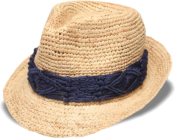 Raffia Hat Png Photo - Physician Endorsed Malia Fedora - Navy (599x599), Png Download