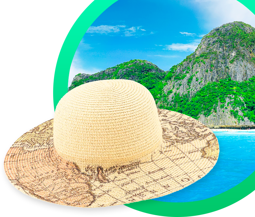 Fashion Sun Hat Map Print - Fedora (840x715), Png Download