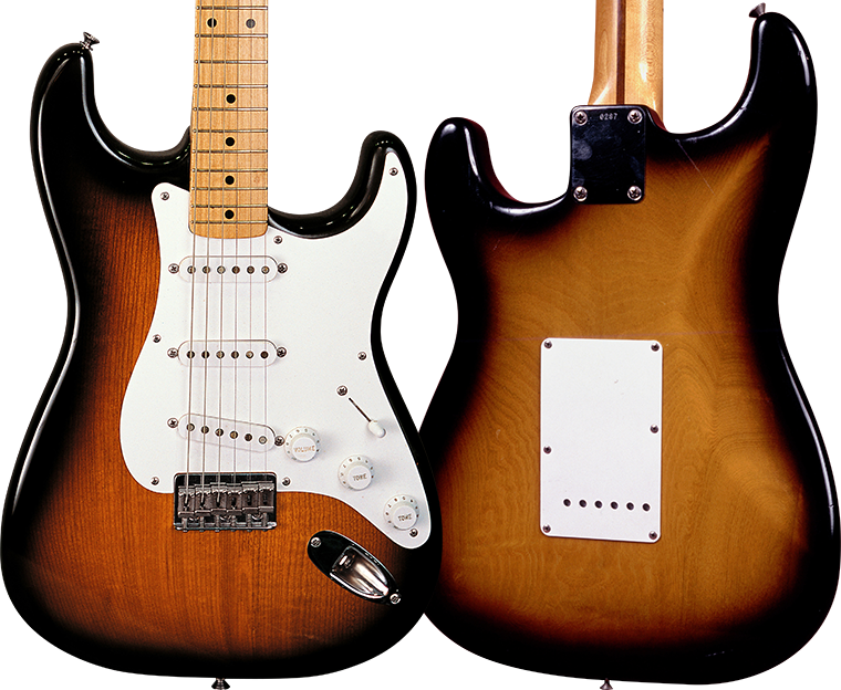 The Strat's Hallmark Was Its Vibrato, Which Minimized - Fender Stratocaster Decal Eric Johnson (760x624), Png Download