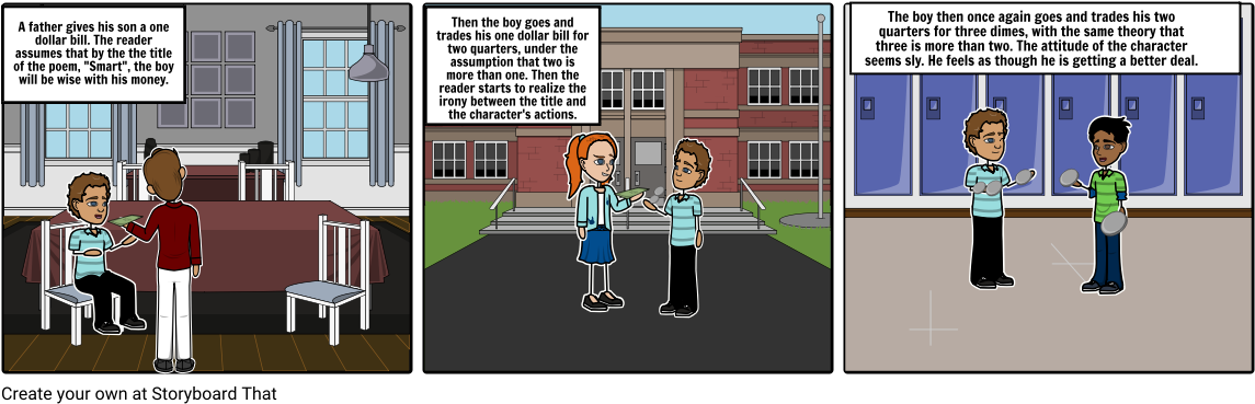 A Father Gives His Son A One Dollar Bill - Cartoon (1164x385), Png Download