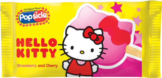 Hello Kitty Popsicle Strawberry And Cherry (648x369), Png Download