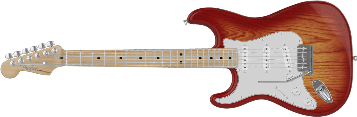 Fender Strat - Fender Standard Left Handed Plus Top Stratocaster, (1300x731), Png Download
