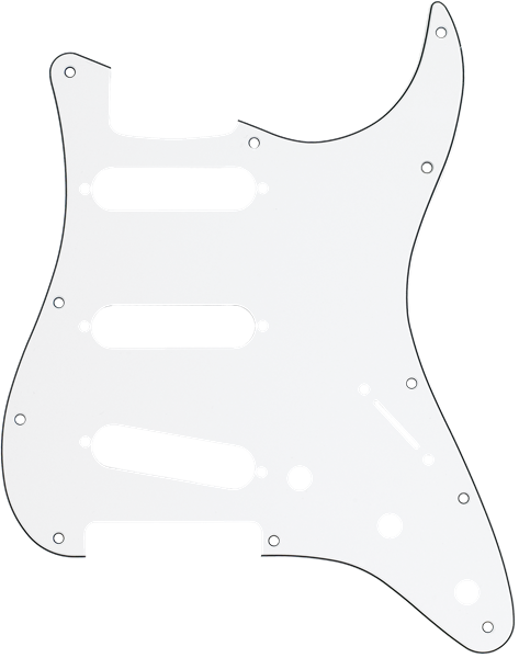 Fender Stratocaster Sss 11-hole Pick Guard Wbw - Fender Stratocaster (473x600), Png Download