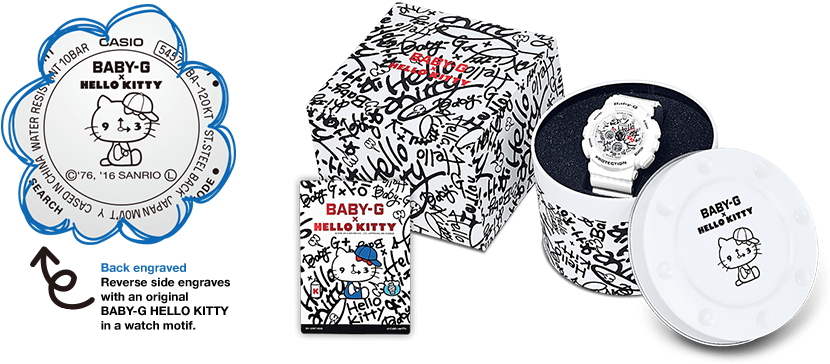 Special Packaging Matches Watches Cool Graffiti Style - Baby G Hello Kitty (847x378), Png Download