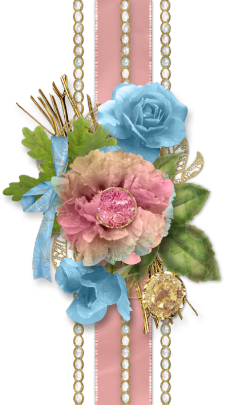 Borders * Cantoneiras Flowery Wallpaper, Cute Borders, - Blauer Rosen-jeder Anlass Notecard Karte (445x800), Png Download