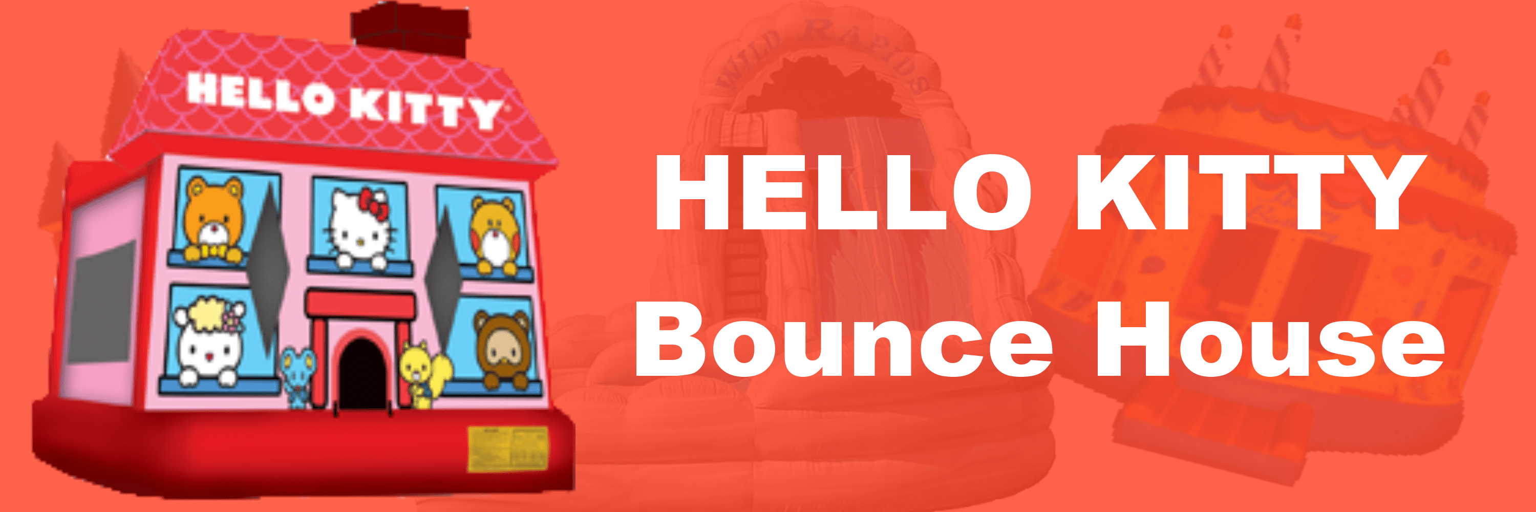 Pin Waterslide Face Painting Balloons Business Is Starting - Hello Kitty (3000x1000), Png Download