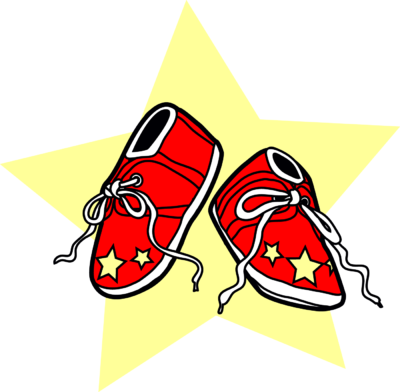 Booties - Clipart Baby Sneakers Red (400x392), Png Download