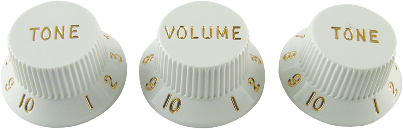 Fender ®, Stratocaster, 1 Volume, 2 Tone - Fender Strat Knobs White (800x257), Png Download