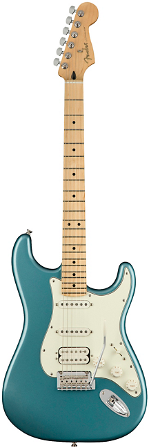 Fender, Fender Player Series Stratocaster, Tidepool, - Fender Standard Stratocaster Black Guitar (355x647), Png Download
