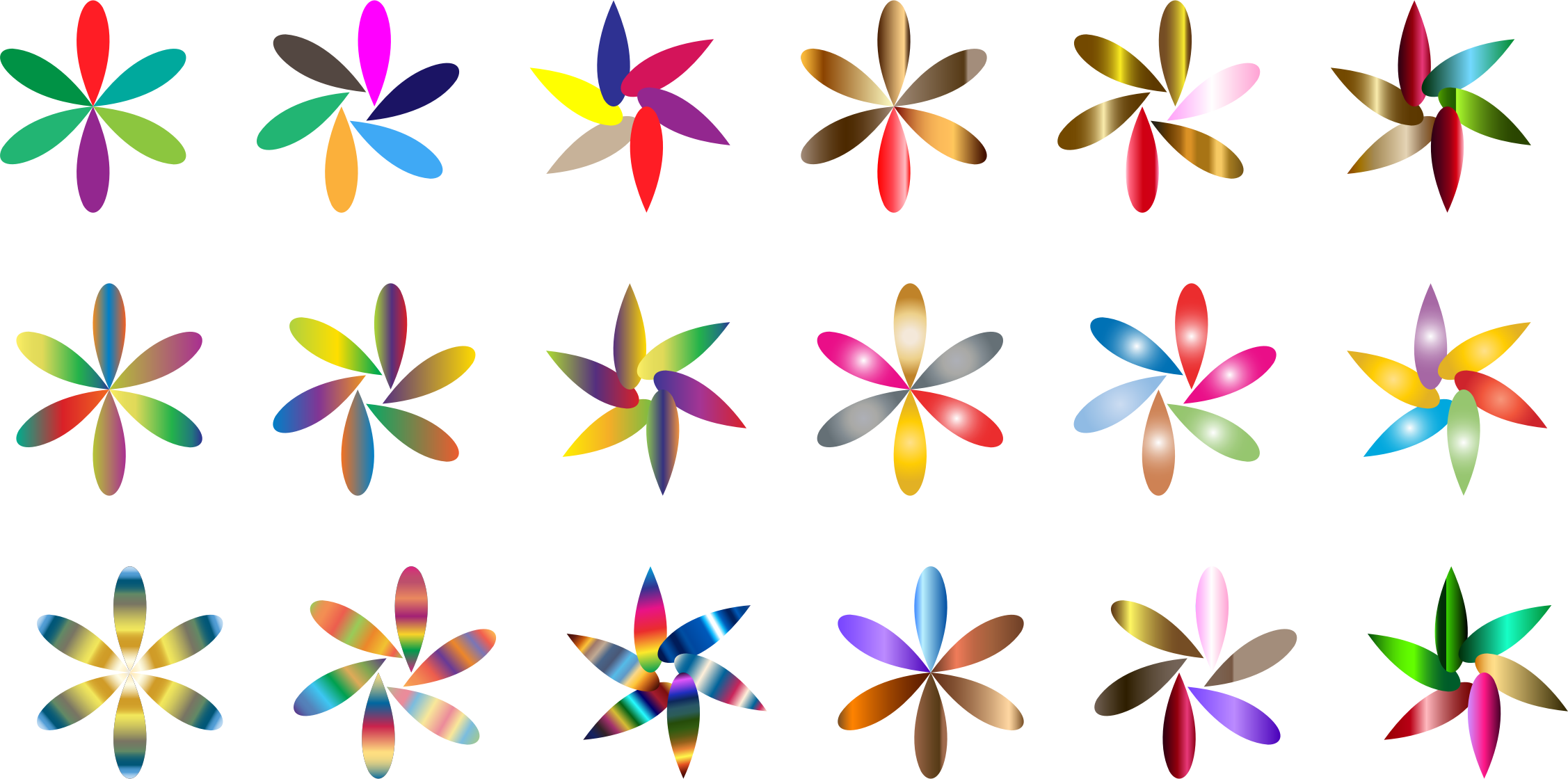 This Free Icons Png Design Of Simple Colorful Flowers (2254x1120), Png Download
