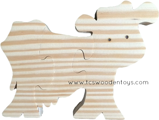 Wp101 Chunky Wooden Farm Cow Toy Puzzle - Toy (640x480), Png Download