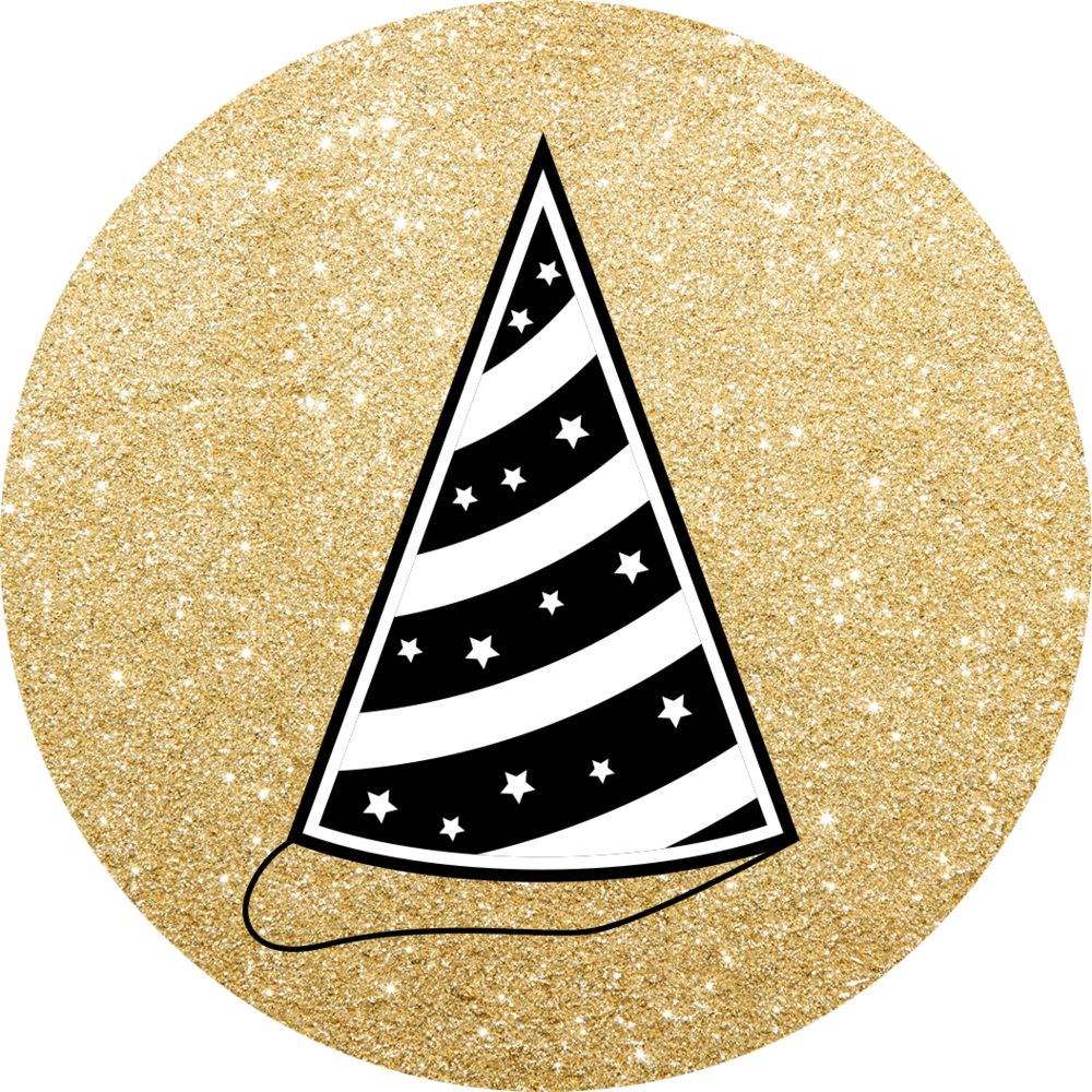 Parties - Schein-goldenes Stilvolles Quadratische Wanduhr (1000x1000), Png Download