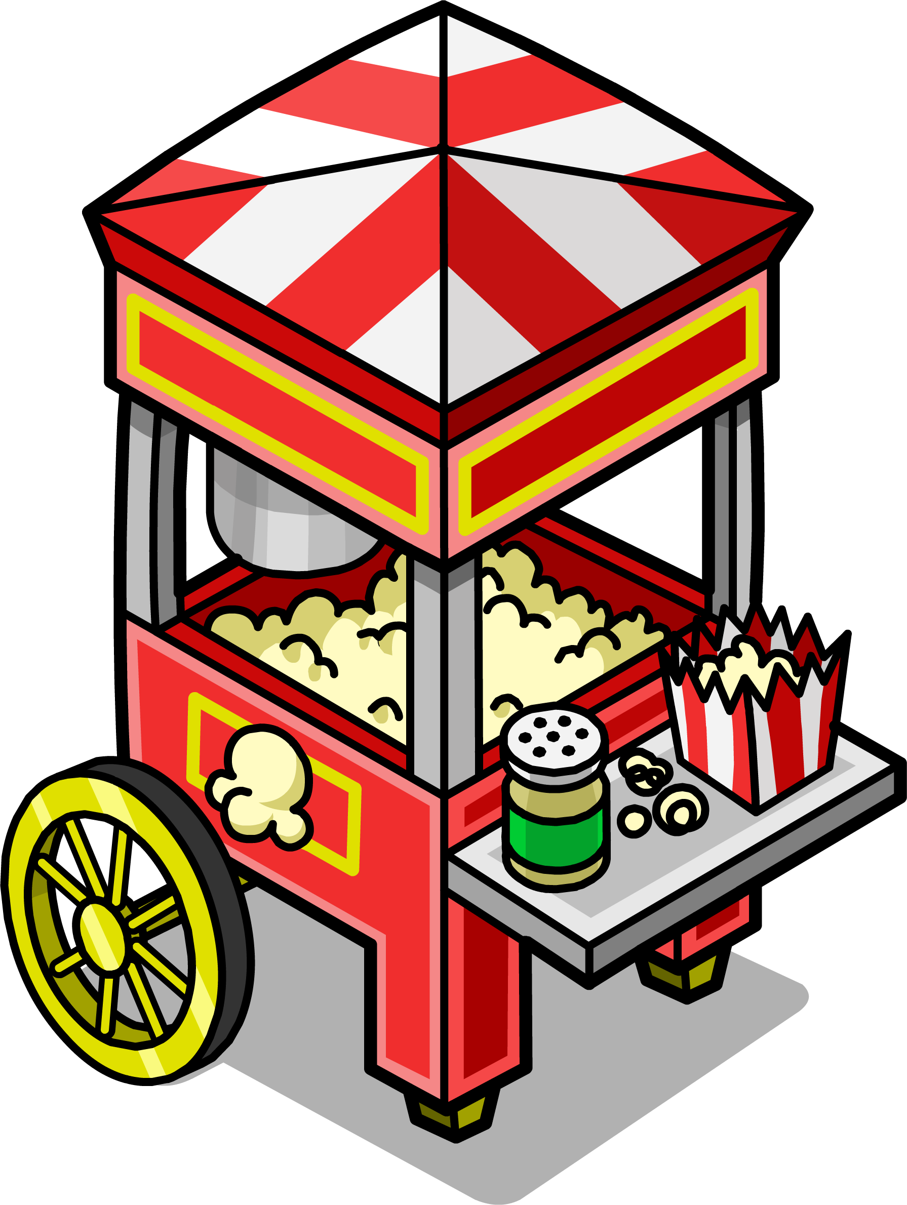 Popcorn Cart Sprite 002 - Popcorn Cart Clipart (1791x2380), Png Download
