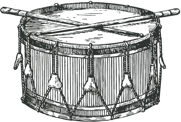 Drums For Your Songs - Flaming Snare Drum Clipart Black And White (587x398), Png Download