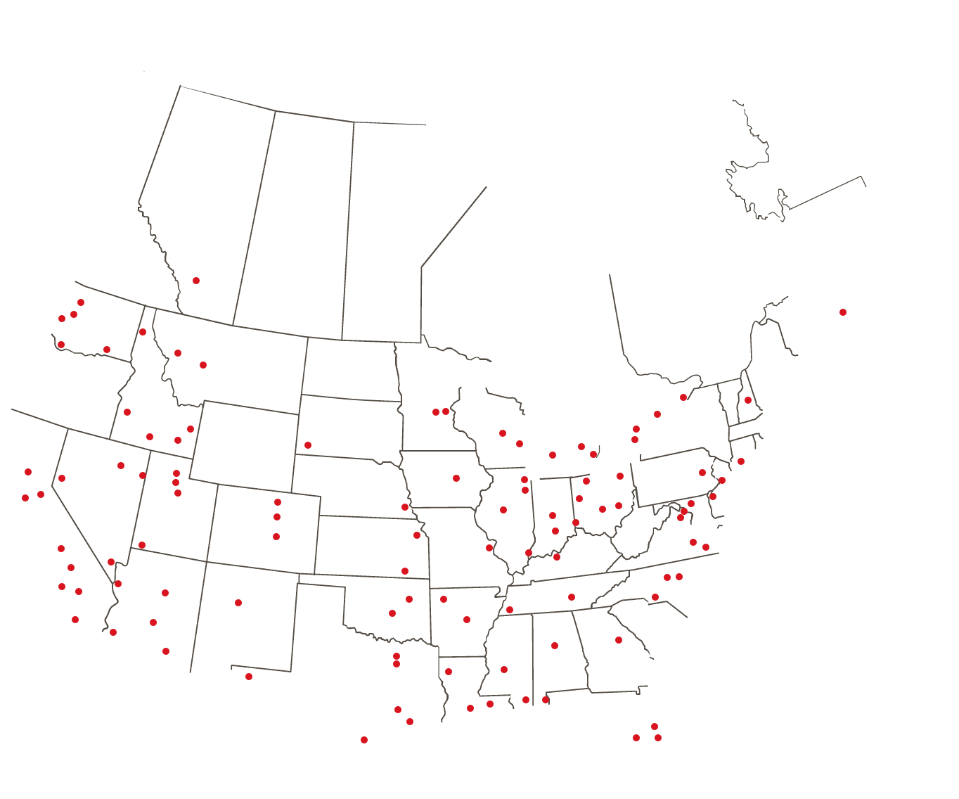 Yesco Locations Nationwide - Nirsa Region Vi (1364x1136), Png Download