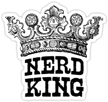 "nerd King Crown Logo " Stickers By Nerdking - King Of The Nerds (375x360), Png Download