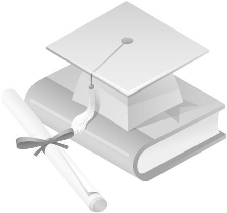 Graduation Cap Book Diploma Bw - Picnic Table (1024x640), Png Download