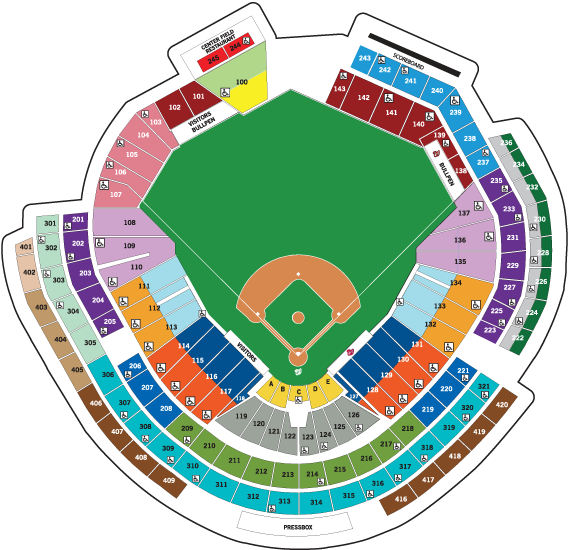 Partial Season Ticket Plans Washington Nationals - Mariners Seating Chart With Rows (581x560), Png Download