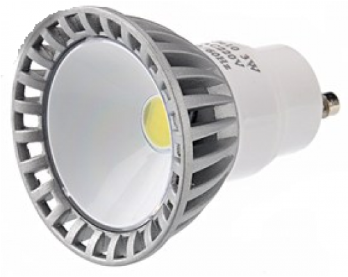 Led Bulb Gu10 3w Cob 220v Warm White Light ( - Sp1222) (500x500), Png Download