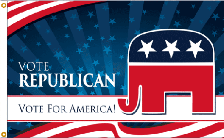 Vote Republican Flag - Us Republican Party Emblem (460x368), Png Download