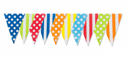 Flag Banners 12 Pieces - Banner De Colores Png (430x404), Png Download