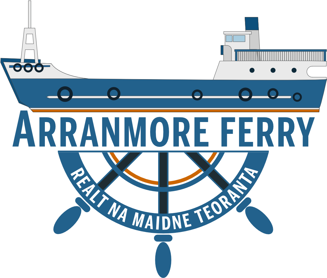 Arranmore Ferry Main Logo, Blue Ferry Icon, Car And - Ship's Wheel (1149x1010), Png Download