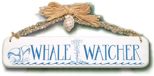 Whale Watcher Wooden Sign - Gift Wrapping (500x248), Png Download
