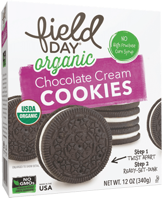 Field Day Organic Chocolate Cream Cookies (364x432), Png Download