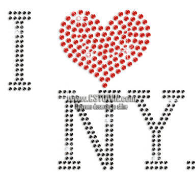 Customizable I Love Ny Iron-on Rhinestone Transfer - Necklace (450x450), Png Download