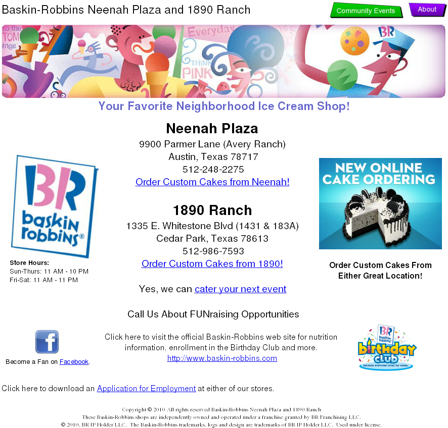 Parmer At Neenah And 1890 Ranch Competitors, Revenue - Baskin Robbins (1024x865), Png Download