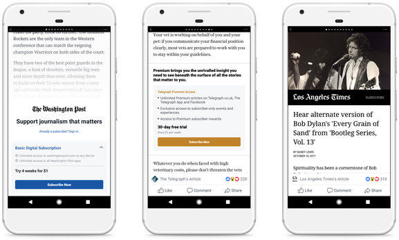 Facebook Is Rolling Out A New Solution For News Publishers - Facebook Instant Articles Ad (640x399), Png Download